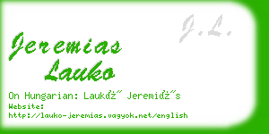 jeremias lauko business card